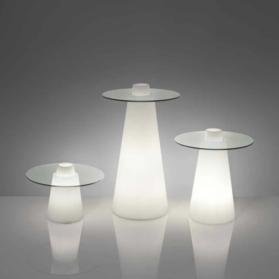 Bright indoor Table Slide Peak (H80) polyethylene glass made in Italy Viadurini