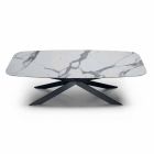 Barrel-shaped Dining Table in Hypermarble and Steel Made in Italy, Luxury - Grotta Viadurini