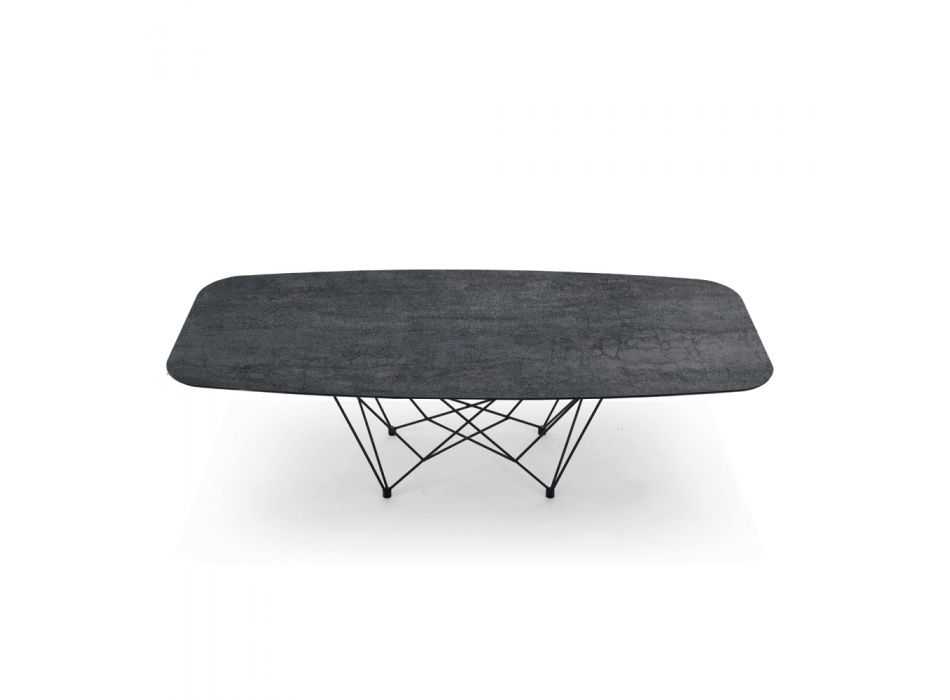 Barrel-shaped Dining Table in Hypermarble Made in Italy - Ezzellino Viadurini