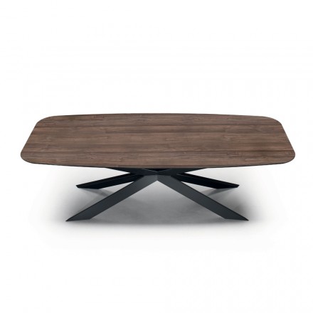 Barrel-shaped Dining Table in Wood Effect Laminate Made in Italy - Cave Viadurini