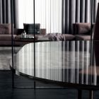 Barrel-shaped Dining Table in Glass and Steel Made in Italy - Cave Viadurini