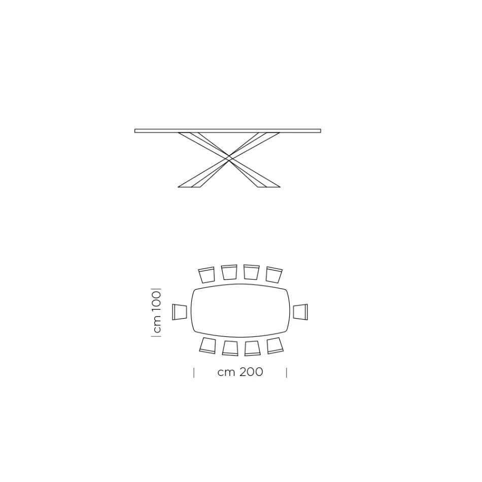 Barrel-shaped Dining Table in Glass and Steel Made in Italy - Cave Viadurini