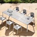 Outdoor Extendable Dining Table 318 cm in Aluminum and Stoneware - Filomena