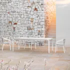 Extendable Outdoor Dining Table 318 cm in Aluminum and Stoneware - Filomena Viadurini