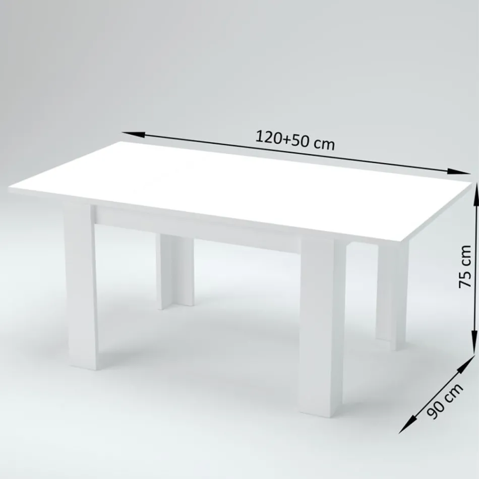 Dining Table Extendable to 170 cm Design in Sustainable Wood - Perro Viadurini