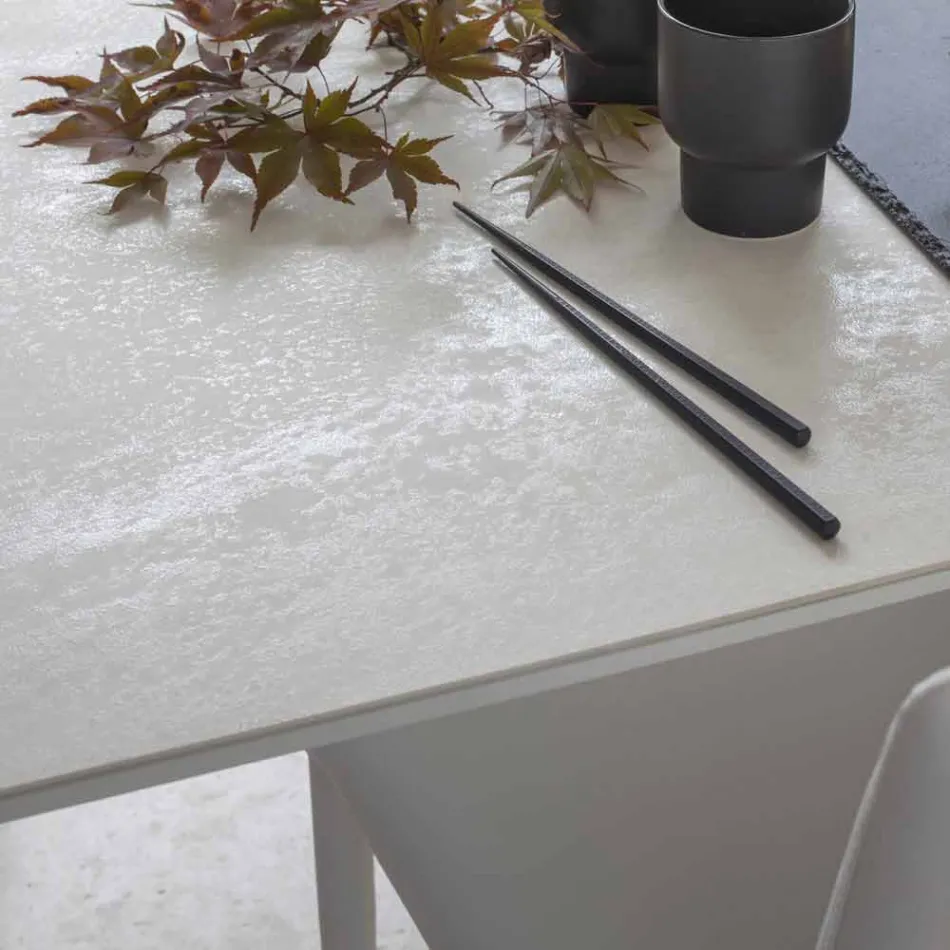 Extendable Dining Table to 180 cm in Ceramic Made in Italy - Pitagora Viadurini