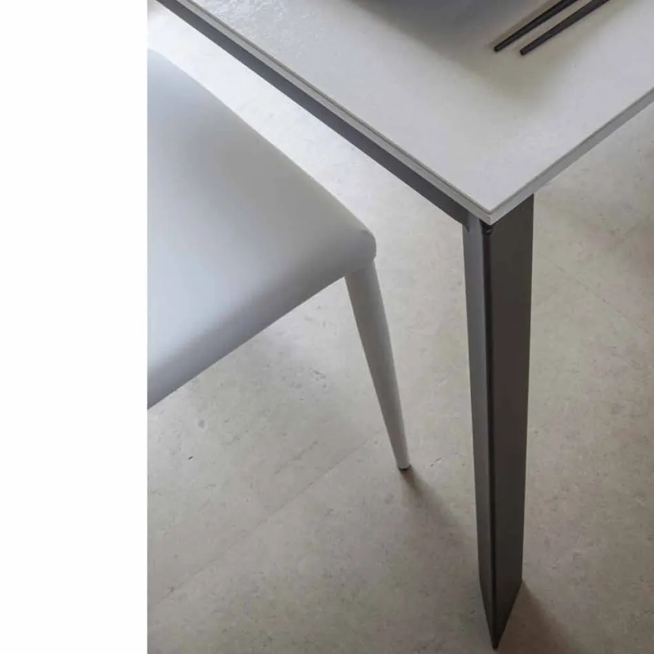 Extendable Dining Table to 180 cm in Ceramic Made in Italy - Pitagora Viadurini