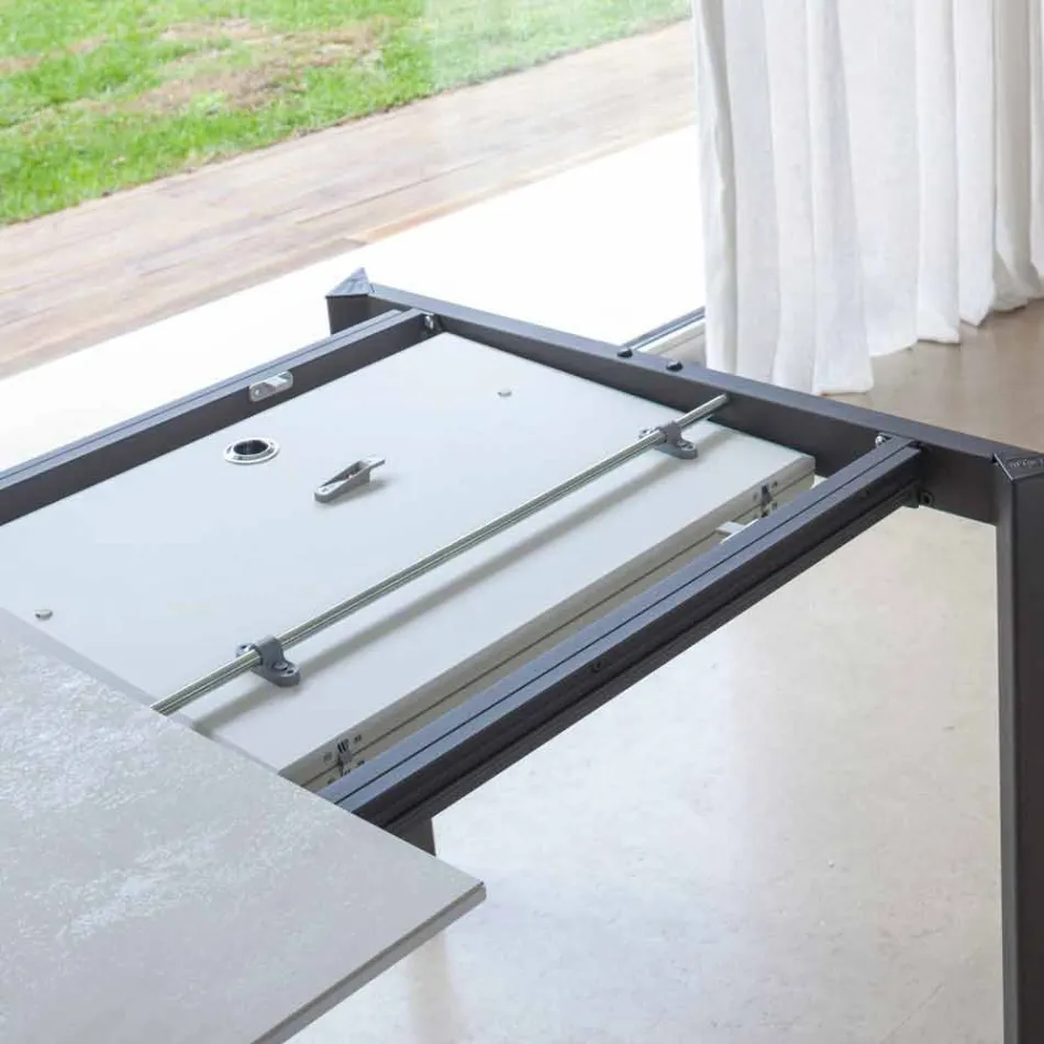 Extendable Dining Table to 180 cm in Ceramic Made in Italy - Pitagora Viadurini