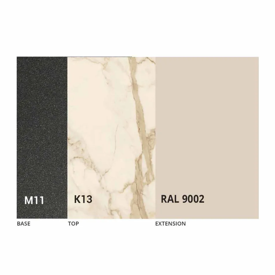 Extendable Dining Table to 180 cm in Ceramic Made in Italy - Pitagora Viadurini