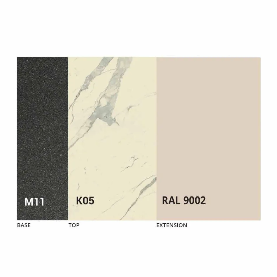 Extendable Dining Table to 180 cm in Ceramic Made in Italy - Pitagora Viadurini