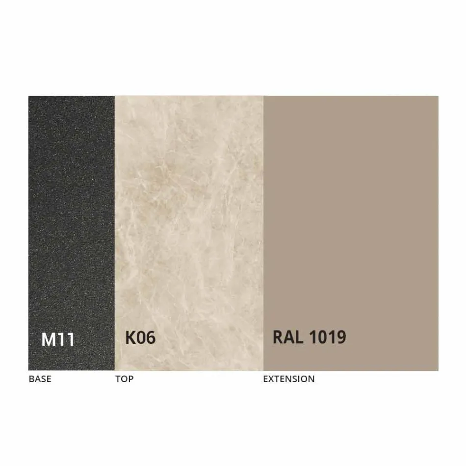 Extendable Dining Table to 180 cm in Ceramic Made in Italy - Pitagora Viadurini