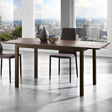Extendable Dining Table to 180 cm in Metal and Melamine Made in Italy - Beatrise Viadurini