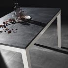 Metal Dining Table Extendable to 180 cm Made in Italy - Beatrise Viadurini