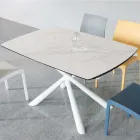 Extendable Dining Table (200/230 cm) in Glass Ceramic and Metal - Naisha Viadurini