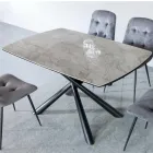 Extendable Dining Table (200/230 cm) in Glass Ceramic and Metal - Naisha Viadurini