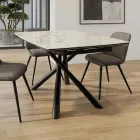 Extendable Dining Table (200/230 cm) in Glass Ceramic and Metal - Naisha Viadurini