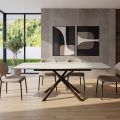 Extendable Dining Table (200/230 cm) in Glass Ceramic and Metal - Naisha