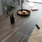 Extendable Dining Table (200/230 cm) in Glass Ceramic and Metal - Naisha Viadurini