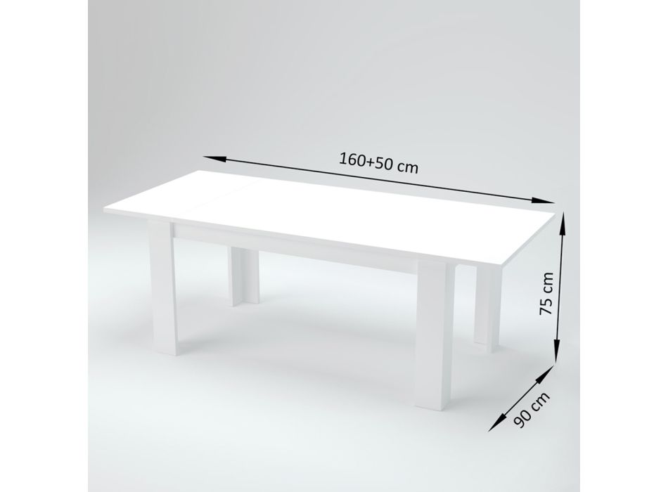 Dining Table Extendable to 210 cm Design in Sustainable Wood - Perro Viadurini