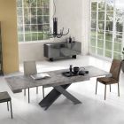 Dining Table Extendable to 260 cm Cement Effect Made in Italy - Odelmo Viadurini