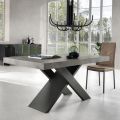 Dining Table Extendable to 260 cm Cement Effect Made in Italy - Odelmo