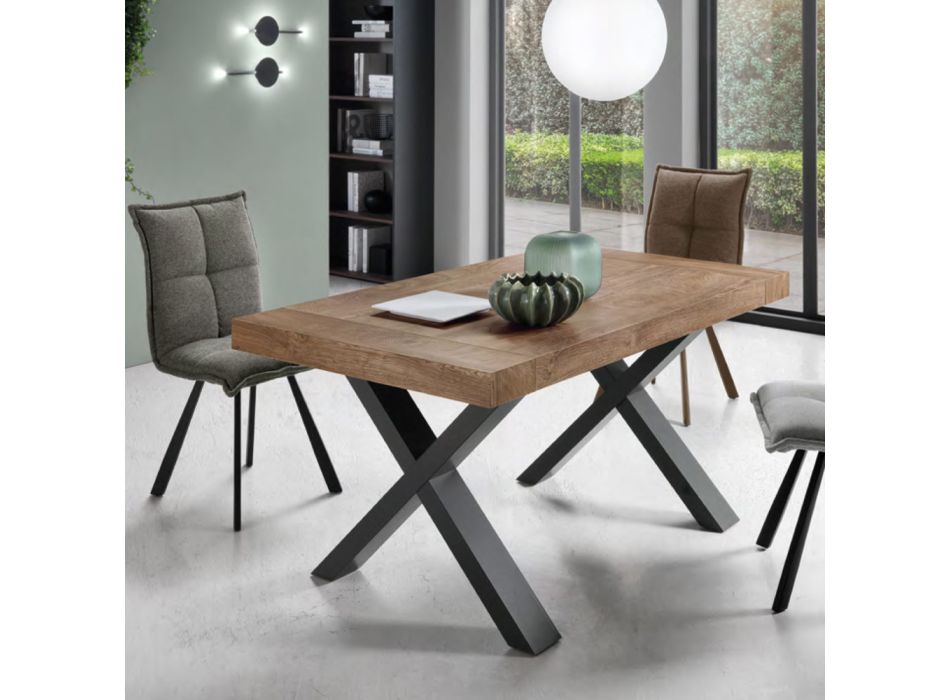Dining Table Extendable to 260 cm Wood Effect Made in Italy - Lenova Viadurini