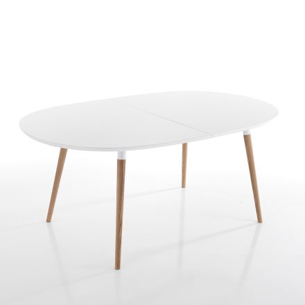 Extendable Dining Table to 270 cm in Mdf and Solid Wood - Maurizio Viadurini