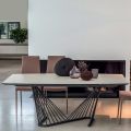Dining Table Extendable to 290 cm in Metal and Ceramic Top - Ricolo