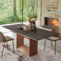 Extendable Dining Table to 298 cm in Ceramic and Metal Made in Italy - Sunflower