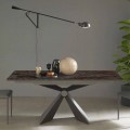 Extendable Dining Table 298 cm in Metal and Ceramic Top - Anaconda