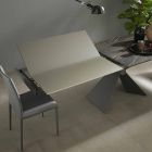 Extendable Dining Table to 298 cm in Metal and Ceramic Top - Anaconda Viadurini