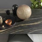Extendable Dining Table to 298 cm in Metal and Ceramic Top - Anaconda Viadurini