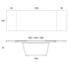 Extendable Dining Table to 3 m in Ceramic and Wooden Legs - Cesteo Viadurini