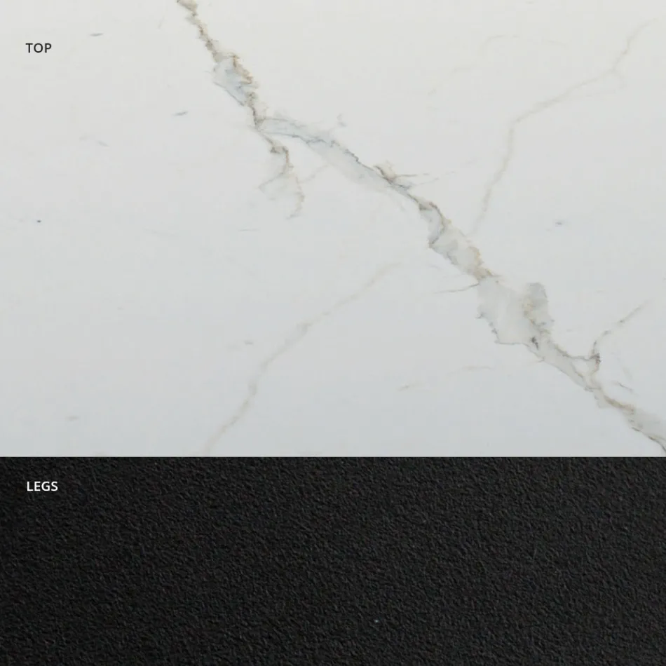 Extendable Dining Table to 300 cm in Hypermarble Made in Italy - Grotta Viadurini