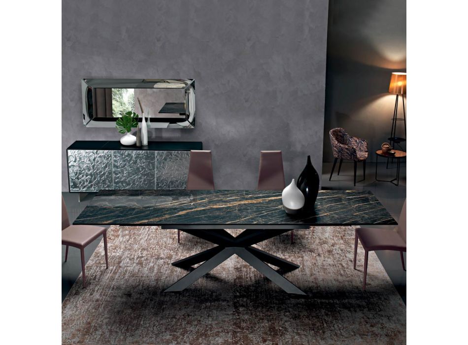 Extendable Dining Table to 300 cm in Hypermarble Made in Italy - Grotta Viadurini