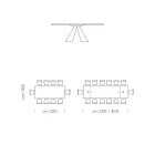 Extendable Dining Table to 300 cm in HPL Laminate Made in Italy - Dalmatian Viadurini