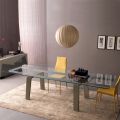 Dining Table Extendable to 300 cm in Wood and Glass Top - Bedrio