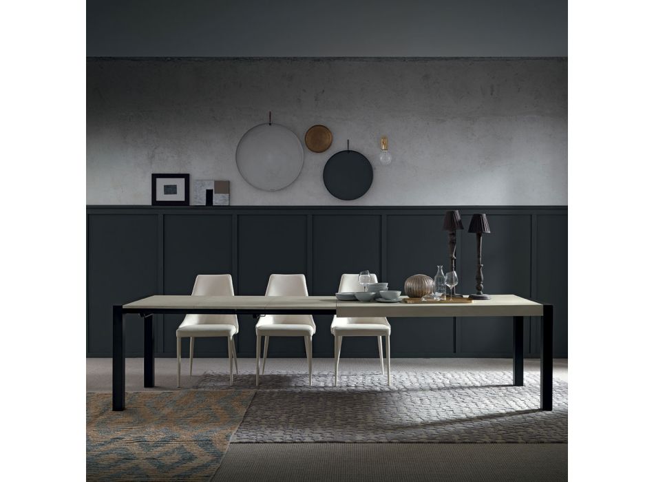 Metal Dining Table Extendable to 310 cm Made in Italy - Euclide Viadurini