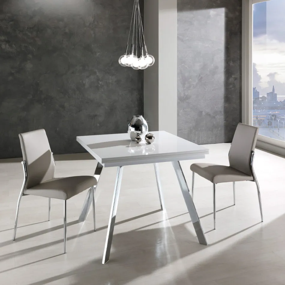 Extendable Folding Dining Table in MDF and Metal - Arsenic Viadurini