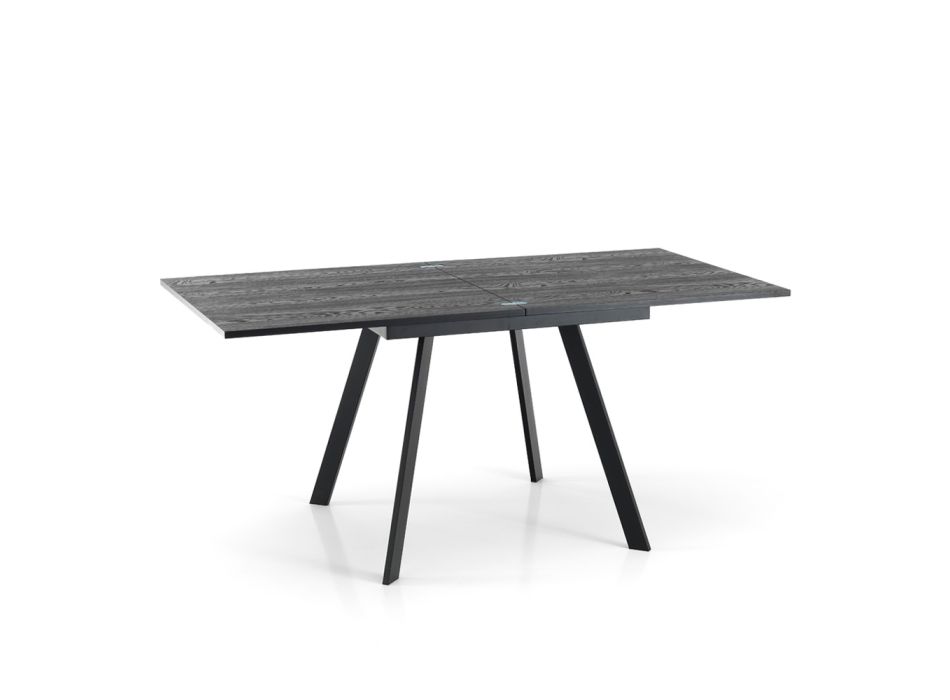 Extendable Folding Dining Table in MDF and Metal - Arsenic Viadurini