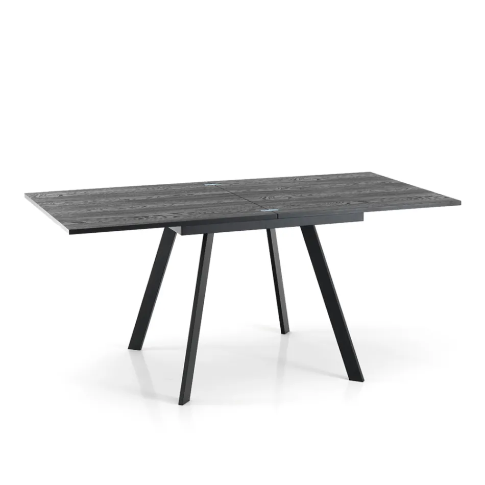 Extendable Folding Dining Table in MDF and Metal - Arsenic Viadurini