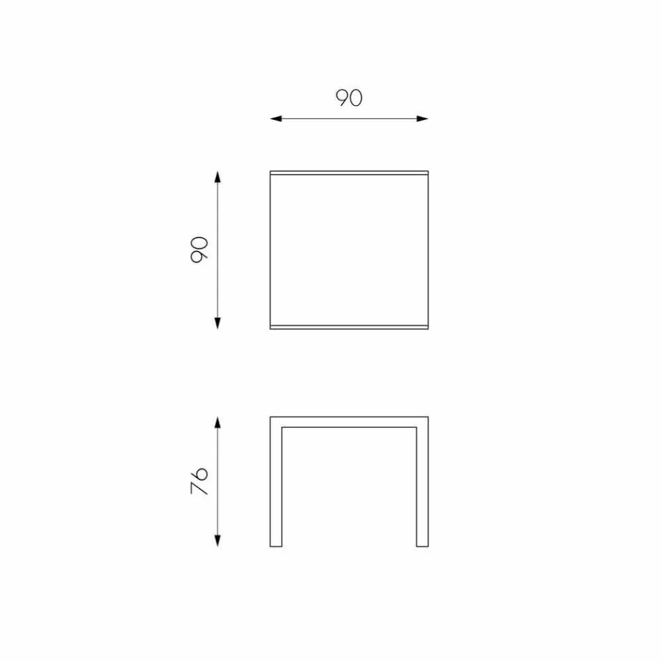 Extendable dining table with Teo glass top Viadurini