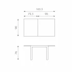 Extendable dining table with Teo glass top Viadurini
