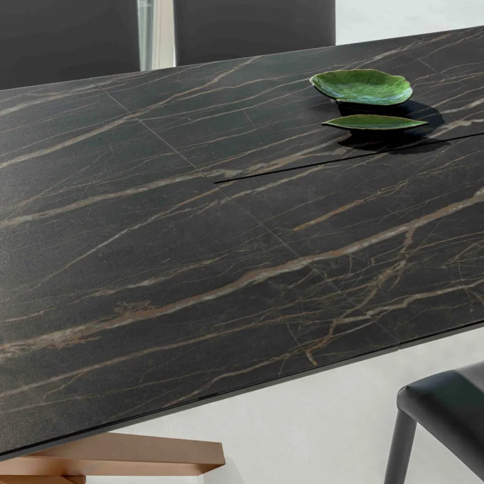 Extendable Dining Table with Metal Frame Made in Italy - Elastic Viadurini