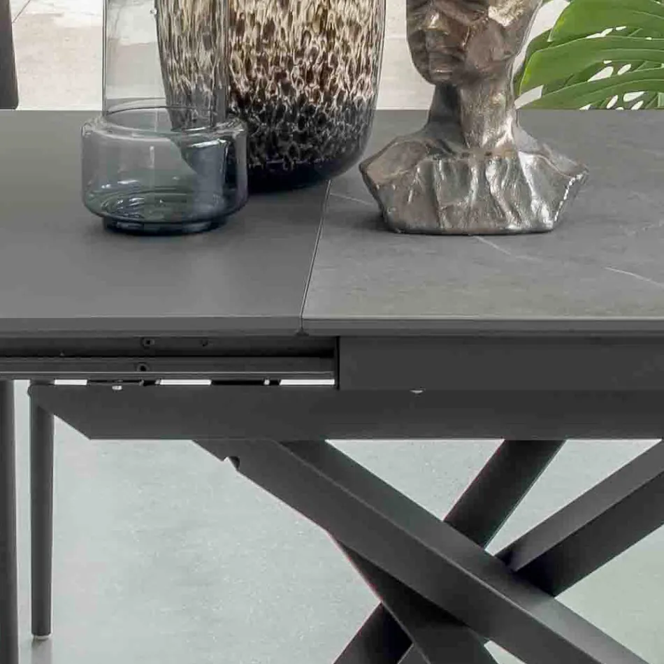 Extendable Dining Table with Metal Frame Made in Italy - Elastic Viadurini