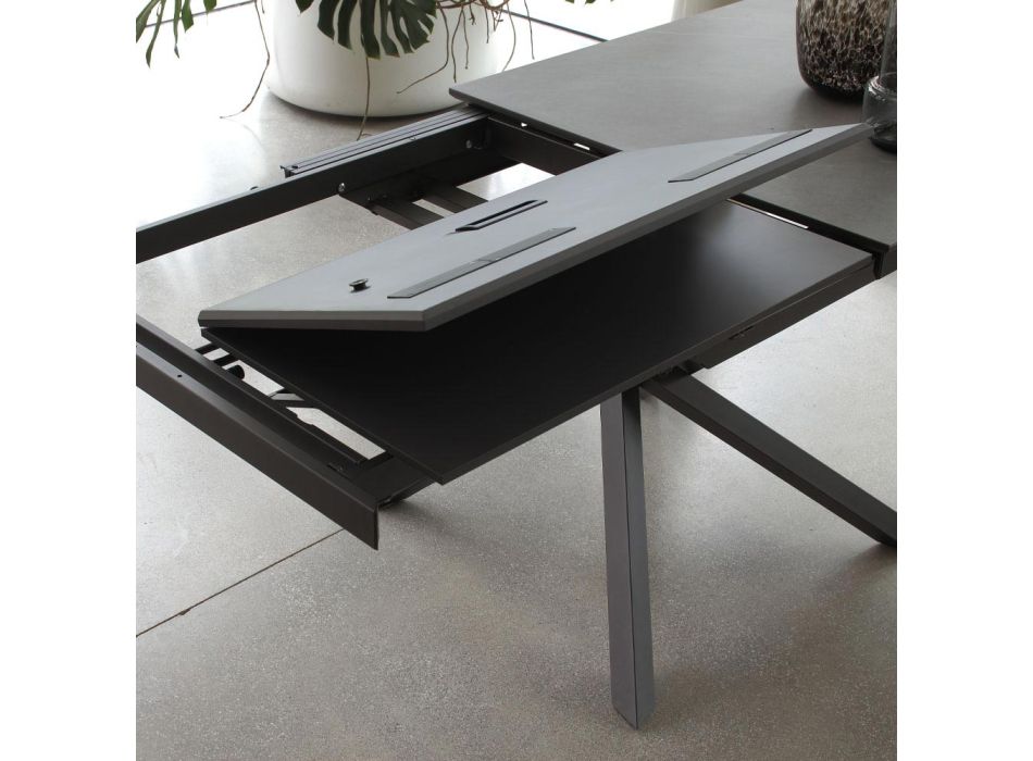 Extendable Dining Table with Metal Structure Made in Italy - Elastic Viadurini