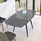 Extending dining table with glass top Japan New Viadurini