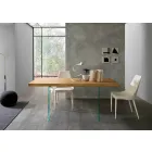Extendable Dining Table Up to 280 cm in Wood and Glass Made in Italy - Focus Viadurini