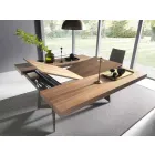 Extendable Dining Table Up to 160 cm in Wood Made in Italy - Eugenia Viadurini
