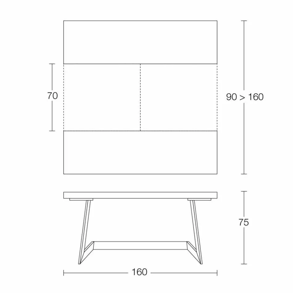Extendable Dining Table Up to 160 cm in Wood Made in Italy - Eugenia Viadurini